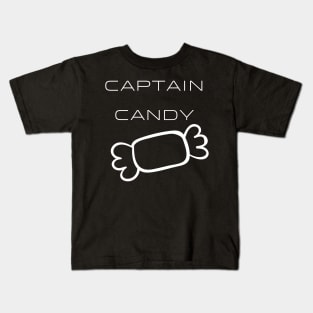 Captain Candy Typography White Design Kids T-Shirt